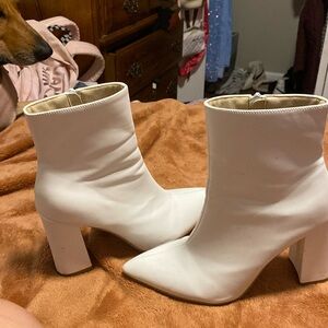 White high heal boots